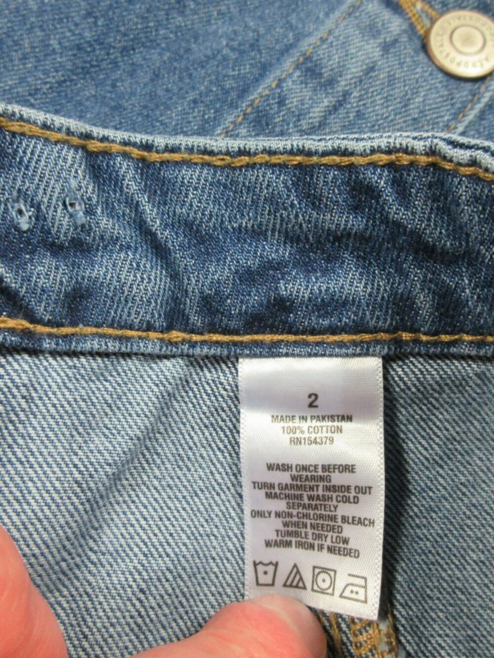 AERO womens dark wash high rise button down frayed denim mini skirt 2 NWT - Picture 5 of 7